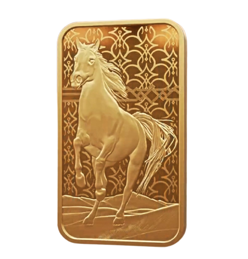 Bullionaire | PAMP Arabian Horse with pendant frame 5 Gram Gold Bar ...